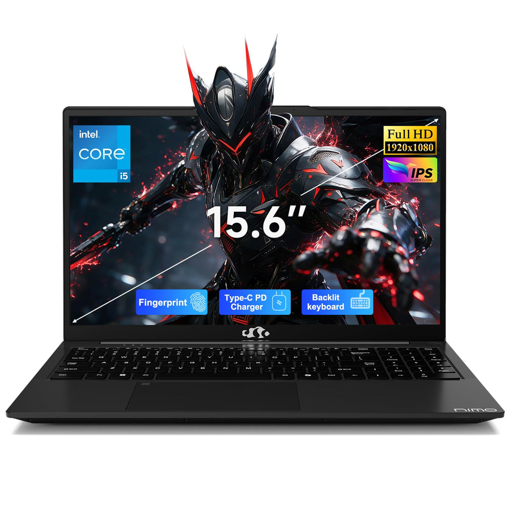 NIMO 15.6" FHD AI-Ready-Laptop, Intel i5-13420H, 16GB RAM, 512GB SSD, Win 11 (Beat i7-1355U, Up to 4.4 GHz) 100W Type-C Fingerprint Backlit Keyboard for Professionals & Students Office, Study & Travel