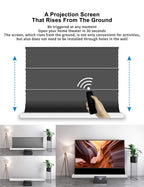 VIVIDSTORM Motorized UST Screen, Sound Transparent Perforated, Tensioned, Perfect for Professional Presentations & Home Theater,VWSDSTUST84HP