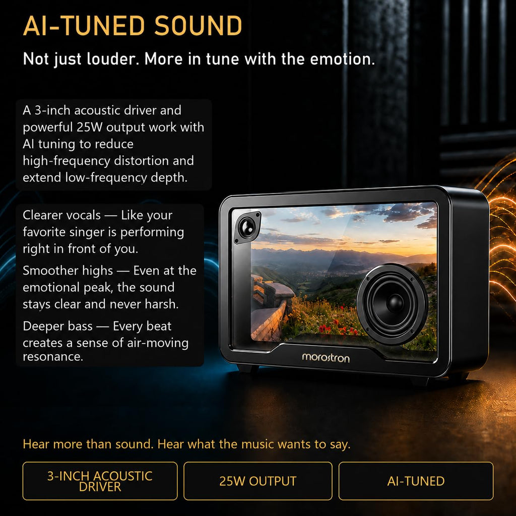 Personalized Smart Visual Bluetooth Speaker, Customizable 10.1-Inch Display
