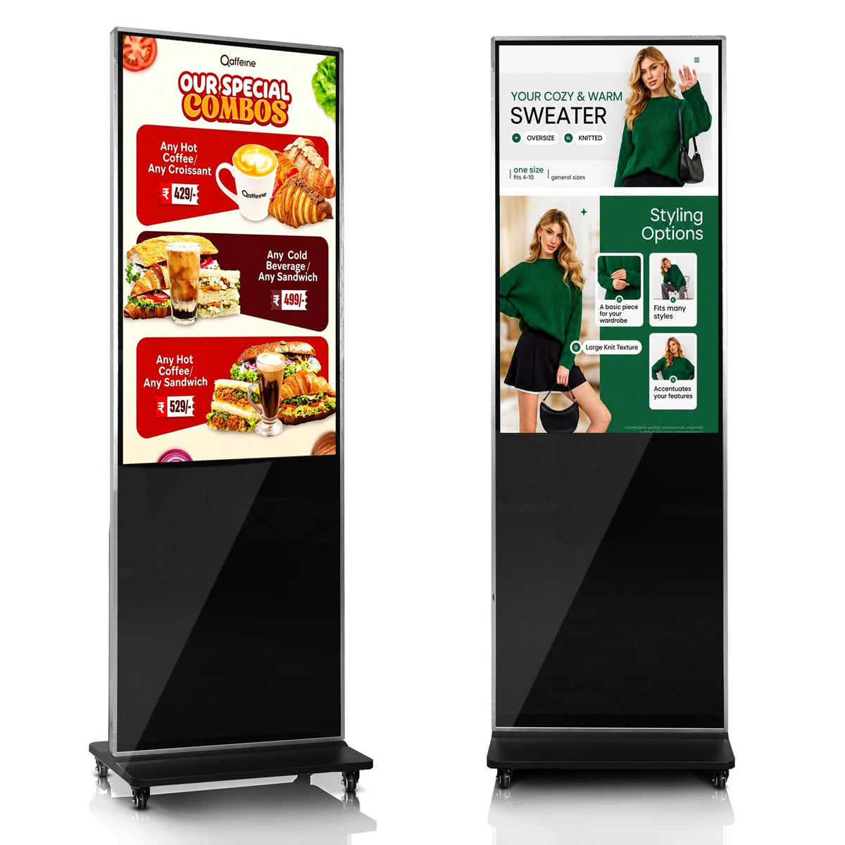 65" Touch Digital Signage Display Kiosk Floor Stand Advertising
