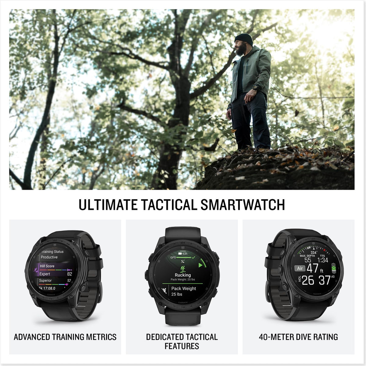 Garmin tactix® 8, Premium Tactical GPS Smartwatch, 47mm