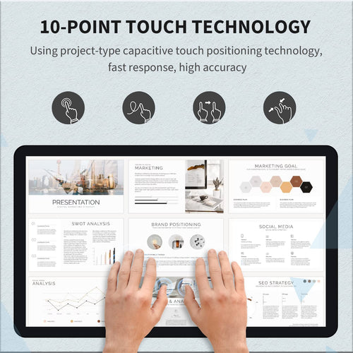 27 inch Touch Screen PC Monitor, Intel i7, 8GB RAM, 512G SSD, 16:9 FHD 1080P, Win-11 Pro, Smart Board for Classroom, Meeting & Home, USB, VGA & HD-MI Monitor