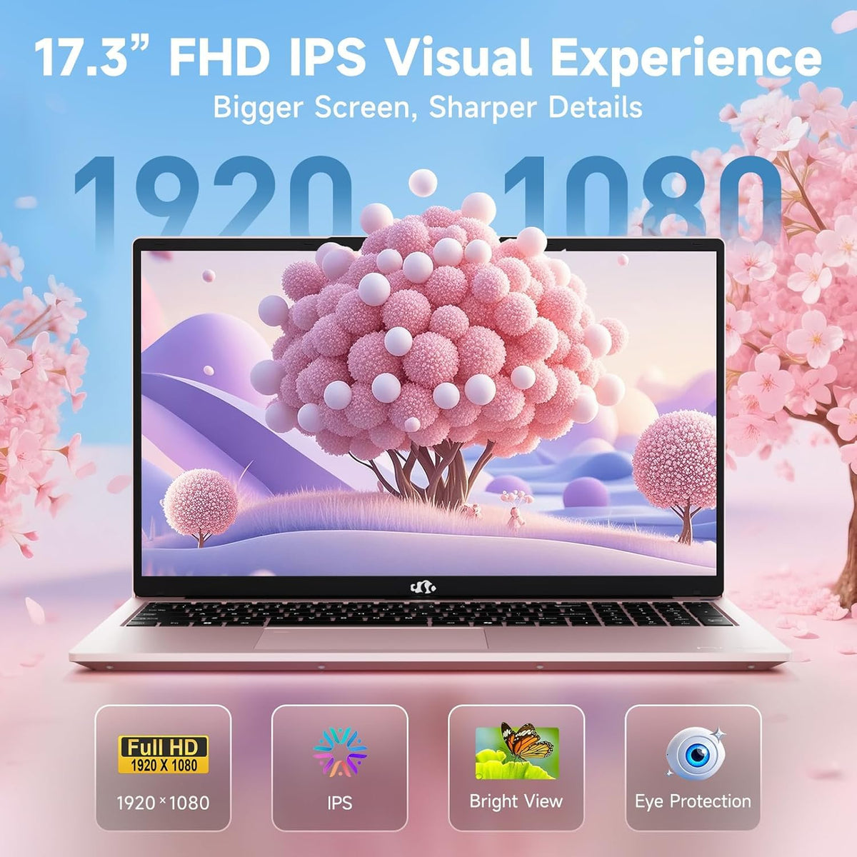 NIMO 17.3" FHD AI Laptop, 16GB 5600MHz DDR5 512GB SSD 6-Core AMD R5 6600H
