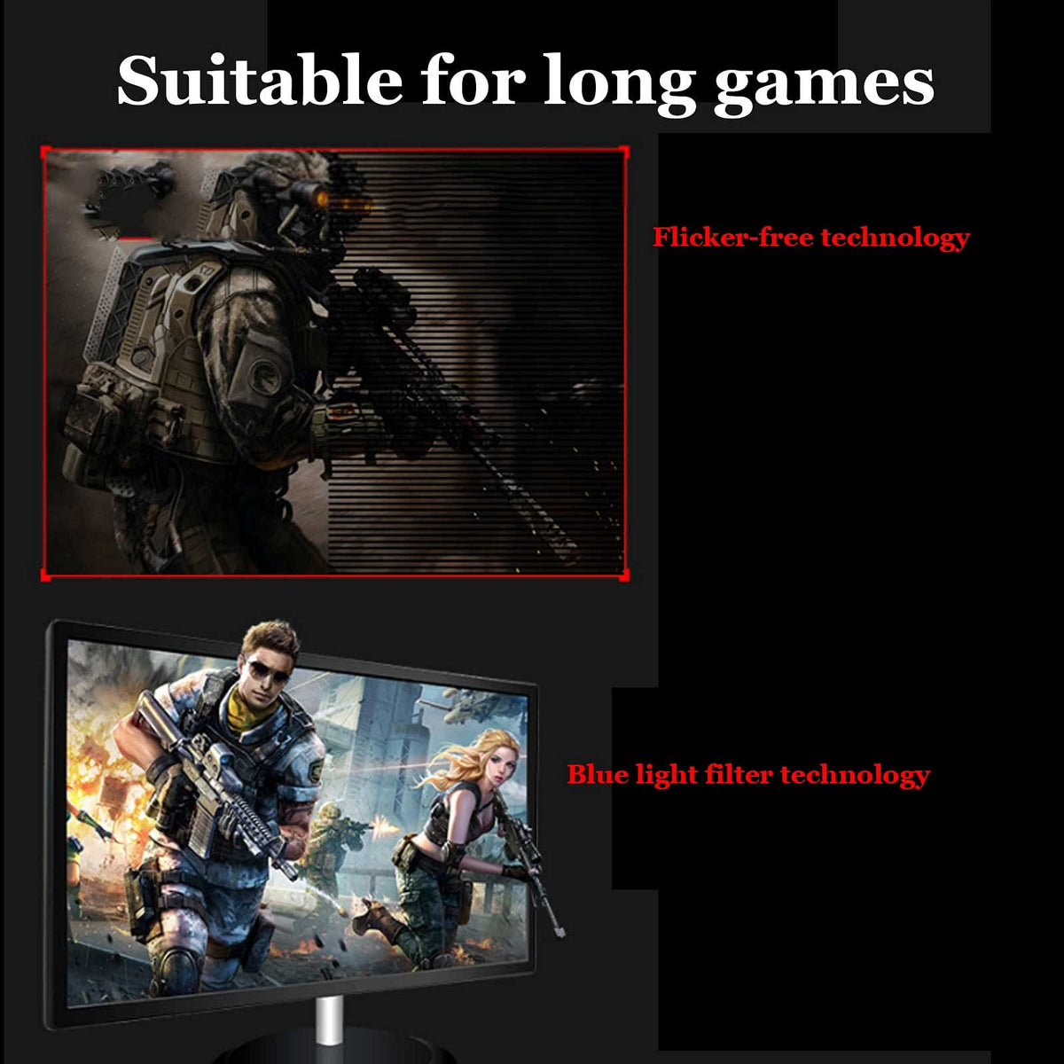Computer Wireless Monitor 24-inch Portable Full Hd Wide Monitor IPS Flat LCD Monitor with Dp+hdmi Interface Non-Flicker Screen for The Second Screen of Smart Phones