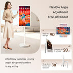 Smart Portable FHD Touchscreen TV on Wheels, Android 13, 8GB RAM + 128GB Storage, 32" 1080P Display, 10W Speakers, Long Battery Life (6-8 Hours), Built-in Camera