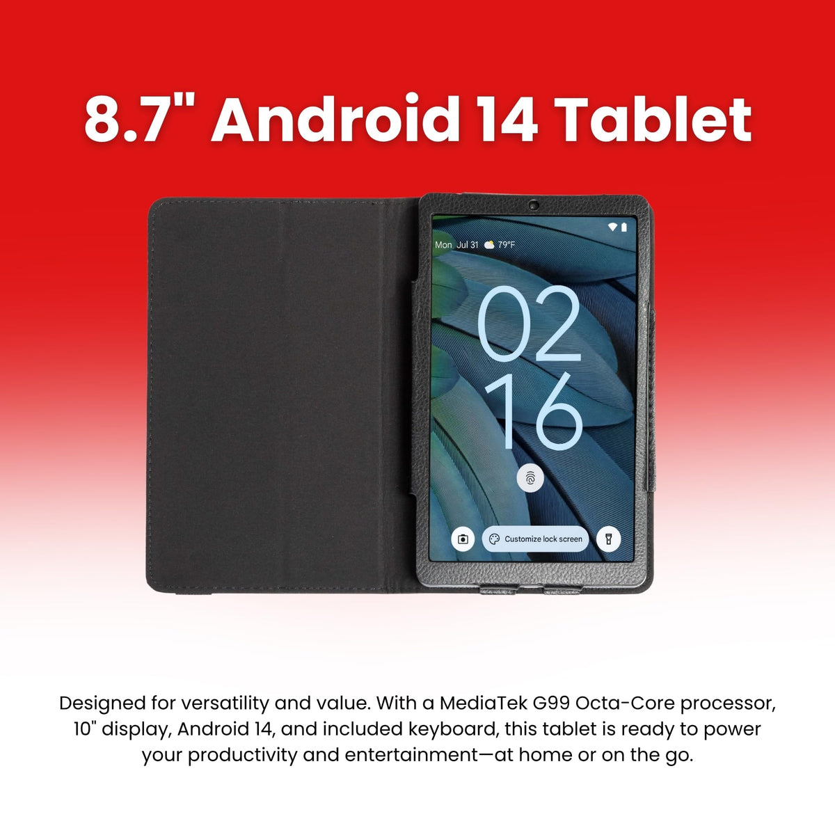 RCA 8” Tablet MediaTek MT8781/G99, Octa Core, 4GB Memory 64GB Storage, 2 MP Front Camera, 5 MP Rear Camera, Android 14