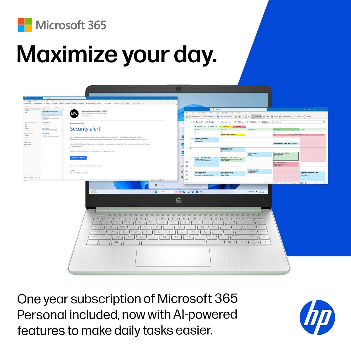 HP 14" Laptop, Intel N150 CPU, 128GB Storage, Office 365, 2026 Edition
