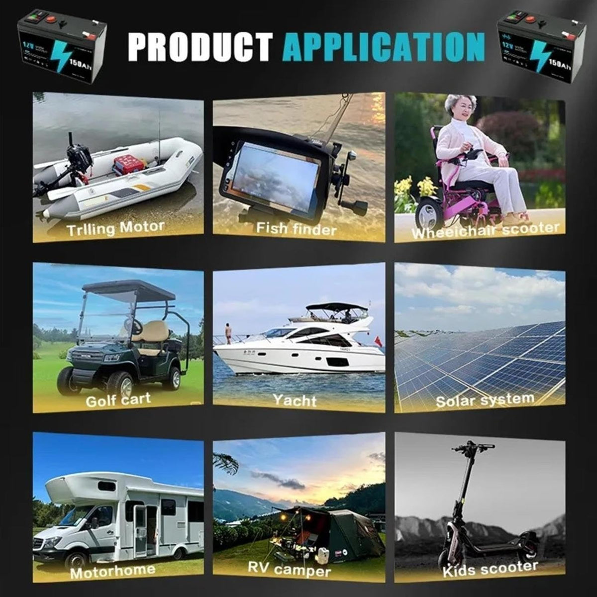 12V 60-150Ah Li-ion Battery Digital Display Deep Cycle