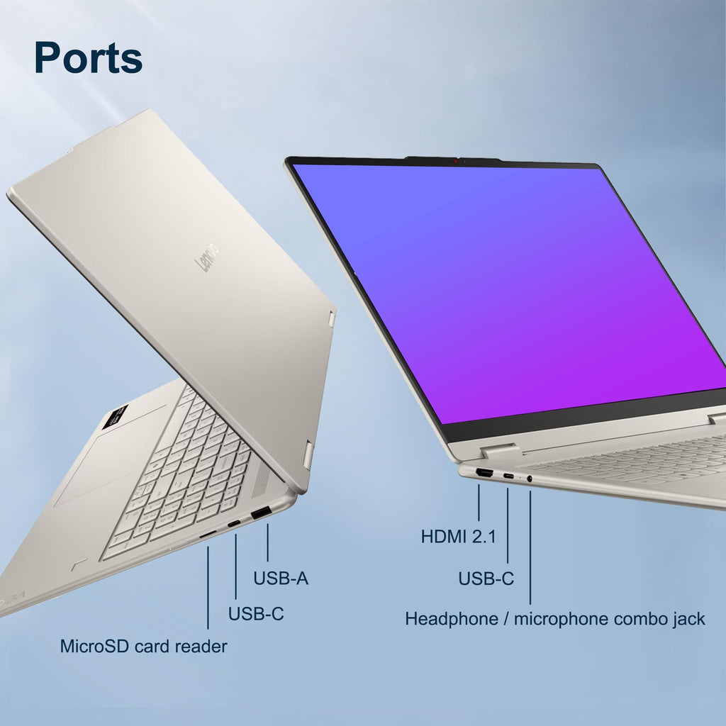 Lenovo Yoga 7 2-in-1 AI Laptop 16" WUXGA Touch AMD 4-core Ryzen AI 5 430 (Up to 50 NPU Tops) 16GB DDR5 512GB SSD Backlit Fingerprint Wi-Fi7 for Creator Business Professional Win11 ICP Accessory