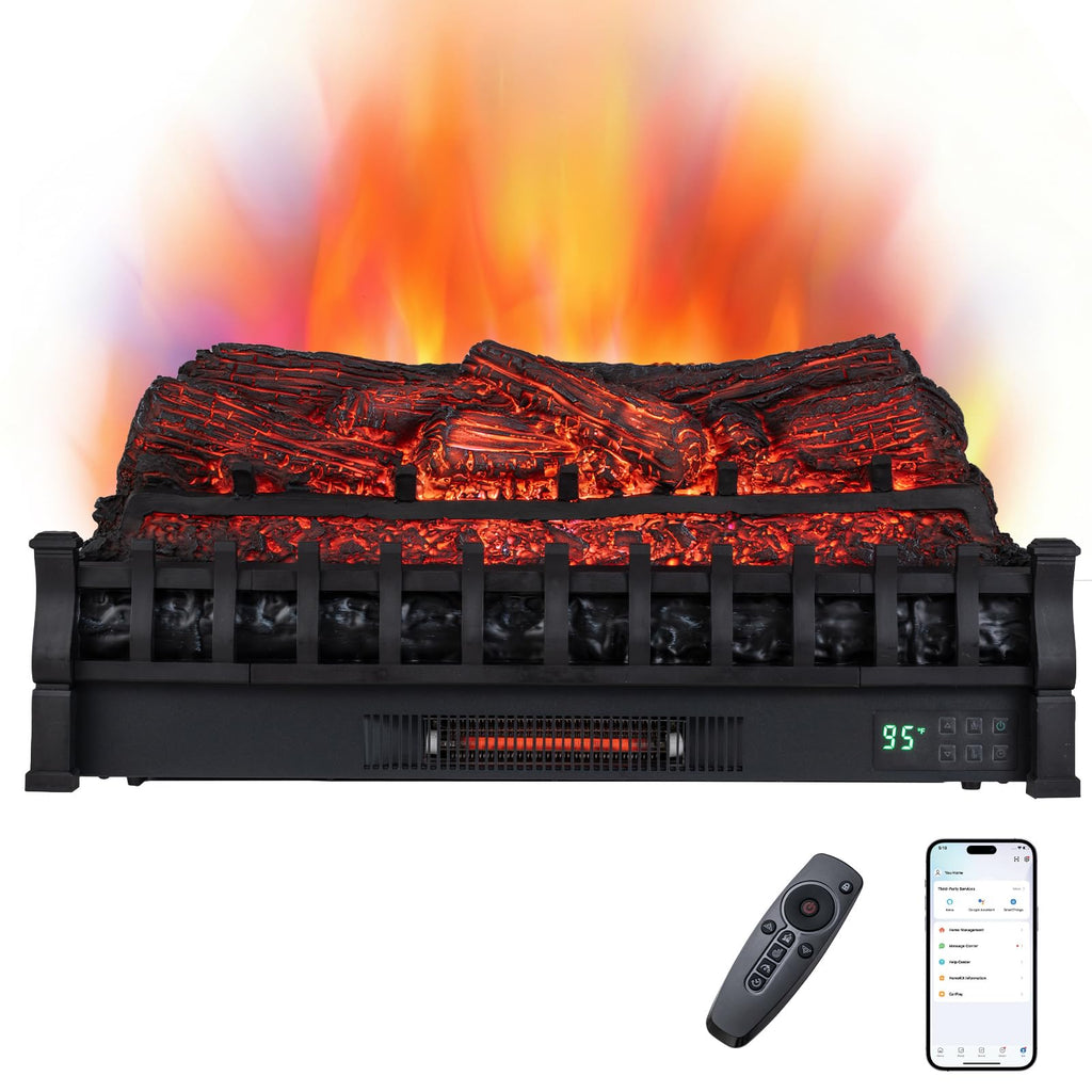 Tangkula 26" Smart Electric Fireplace, Compatible with Alexa, WiFi Enabled