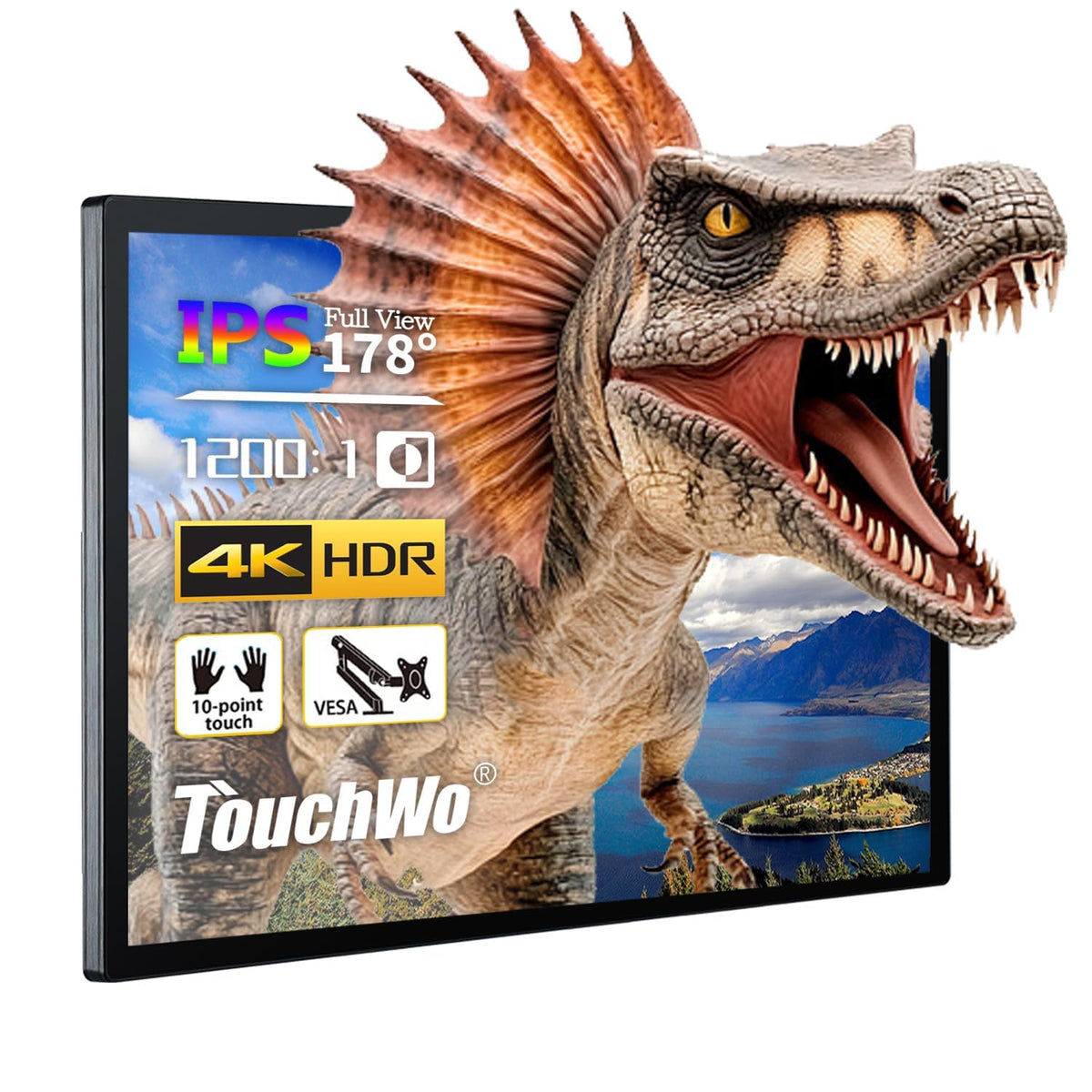 32 inch Capacitive Multi-Touch Screen Industrial Monitor, 16:9 Display 1920 x 1080P, Built-in Speakers, USB, VGA, DP & HD-MI Ports, Digital Signage Displays and Player for Advertising