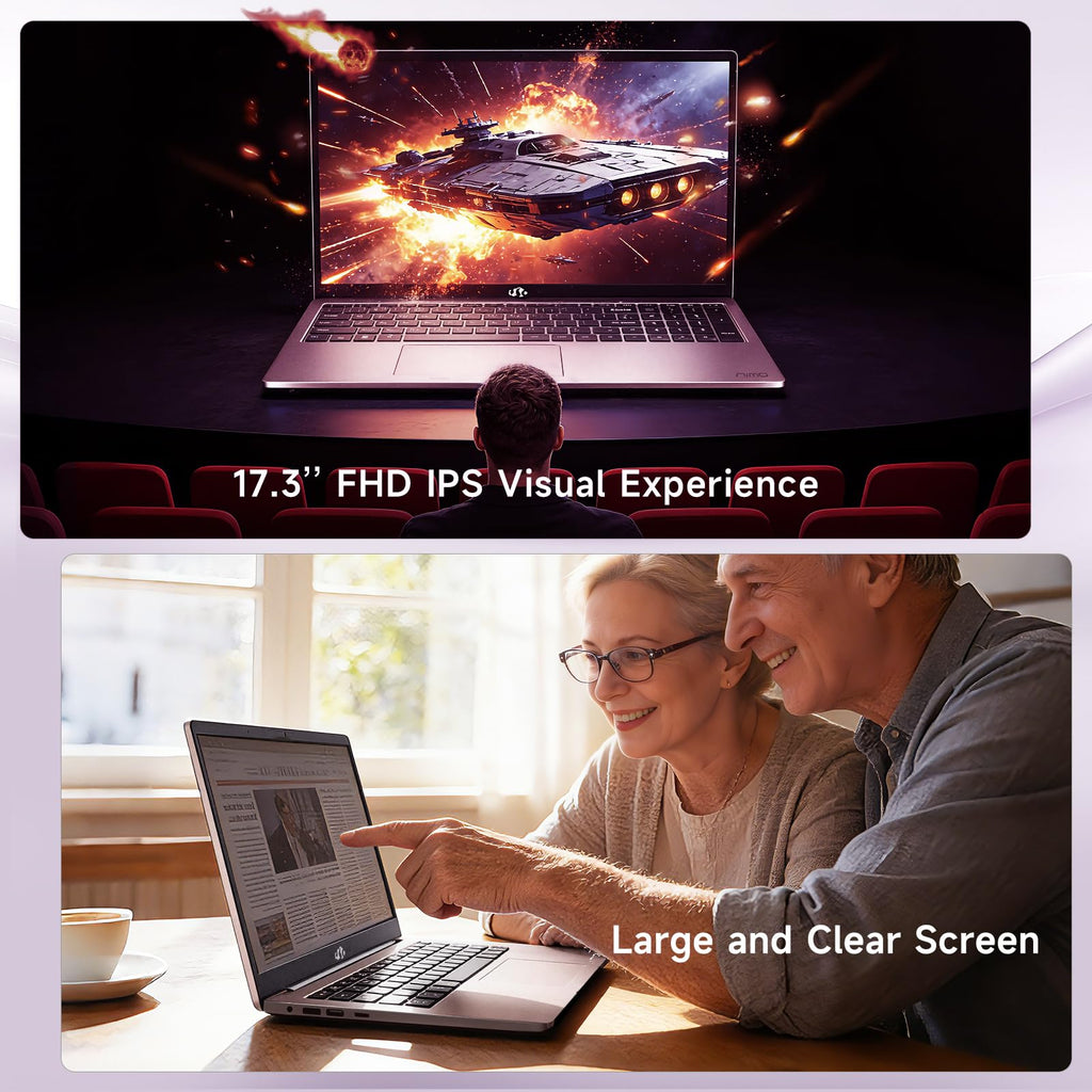 NIMO 17.3" AI Ready Light Gaming Laptop, AMD Ryzen 7 7735HS Computer (Up to 4.75 GHz) with 32GB DDR5 RAM 1TB SSD Radeon 680M GPU 2-Yr Warranty 180° View Multifuntional for Business Creator Student