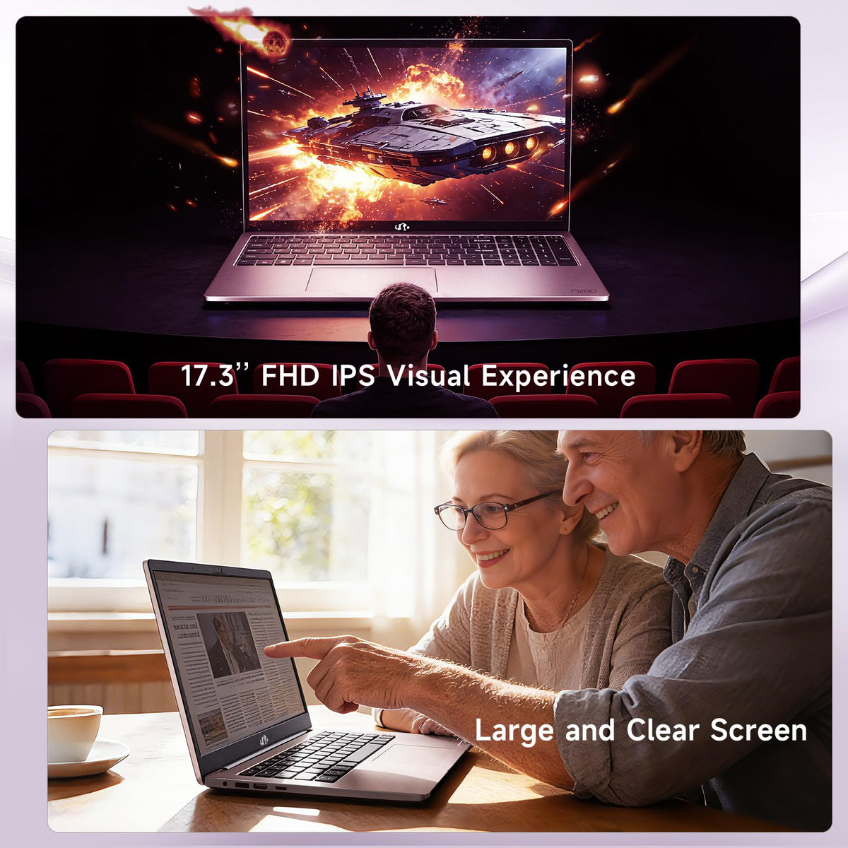 NIMO 17.3" Light Gaming Laptop, 8 Cores AMD Ryzen 7 64GB DDR5 1TB SSD