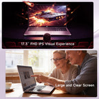NIMO 17.3" AI Ready Light Gaming Laptop, AMD Ryzen 7 7735HS Computer (Up to 4.75 GHz) with 16GB DDR5 RAM 512GB SSD Radeon 680M GPU 2-Yr Warranty 180° View Multifuntional for Business Creator Student