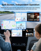 11'' Wireless Carplay Screen with Net-Flix YouTube Apps and Backup Camera, Upgraded in-Cell HD Touchscreen with CarPlay & Android Auto, WiFi, GPS Navigation Voice Assistant for All Vehicles