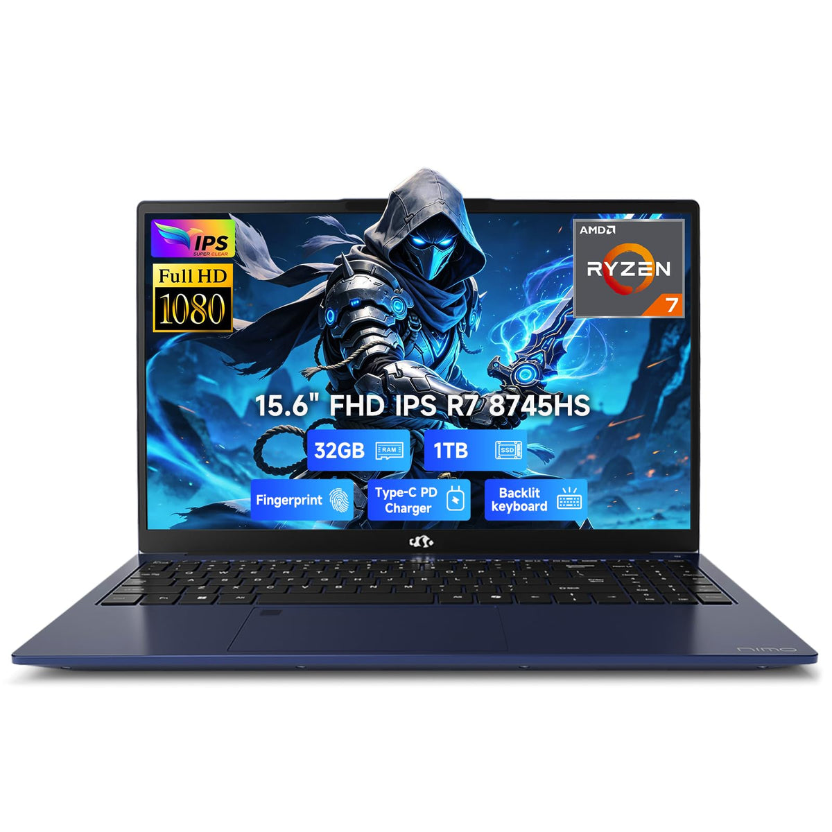 15.6" AI Laptop | 2026-2027 AMD Ryzen 7 8745HS 64GB DDR5 5600MHz 2TB SSD