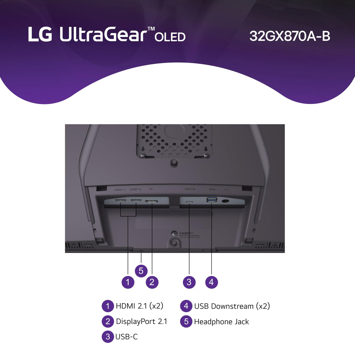 LG 32GX870A-B 32-inch Ultragear 4K UHD (3840 x 2160) OLED Gaming Monitor, Dual-Mode, 240Hz, 0.03ms, NVIDIA, AMD FreeSync Premium Pro, VESA DisplayHDR True Black 400, USB Type-C, DP2.1