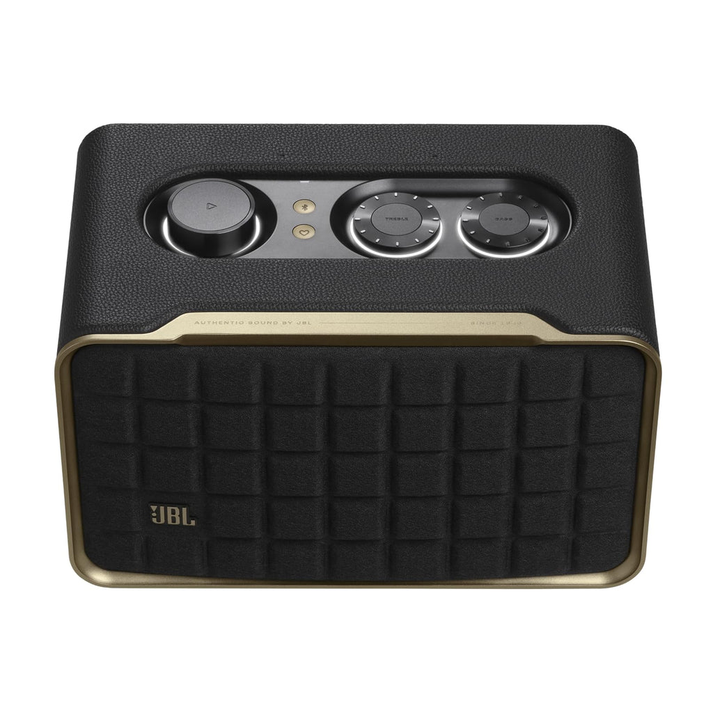 JBL Authentics 200 - Retro Style Smart Home Speaker with Built in Wi-Fi, Bluetooth and Voice Assistants, Alexa and Google Assistant, Multi-Room Playback, Automatic self tuning
