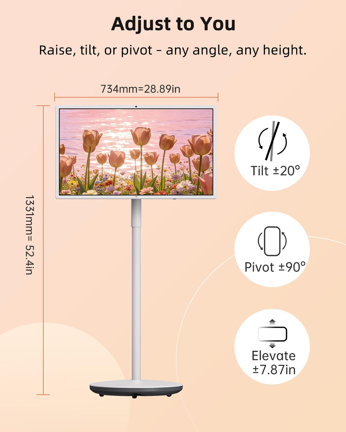KTC MEGAPAD 32 Inch 4K Smart Portable Touchscreen TV on Wheels, A32Q7S