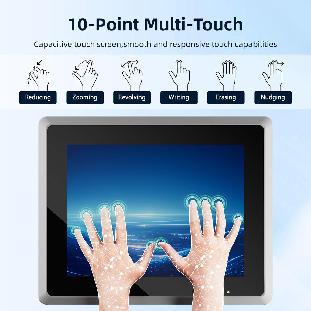 17" Fanless Industrial Panel PC, All-in-One Touchscreen Computer