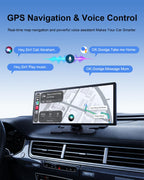 11'' Wireless Carplay Screen with Net-Flix YouTube Apps and Backup Camera, Upgraded in-Cell HD Touchscreen with CarPlay & Android Auto, WiFi, GPS Navigation Voice Assistant for All Vehicles