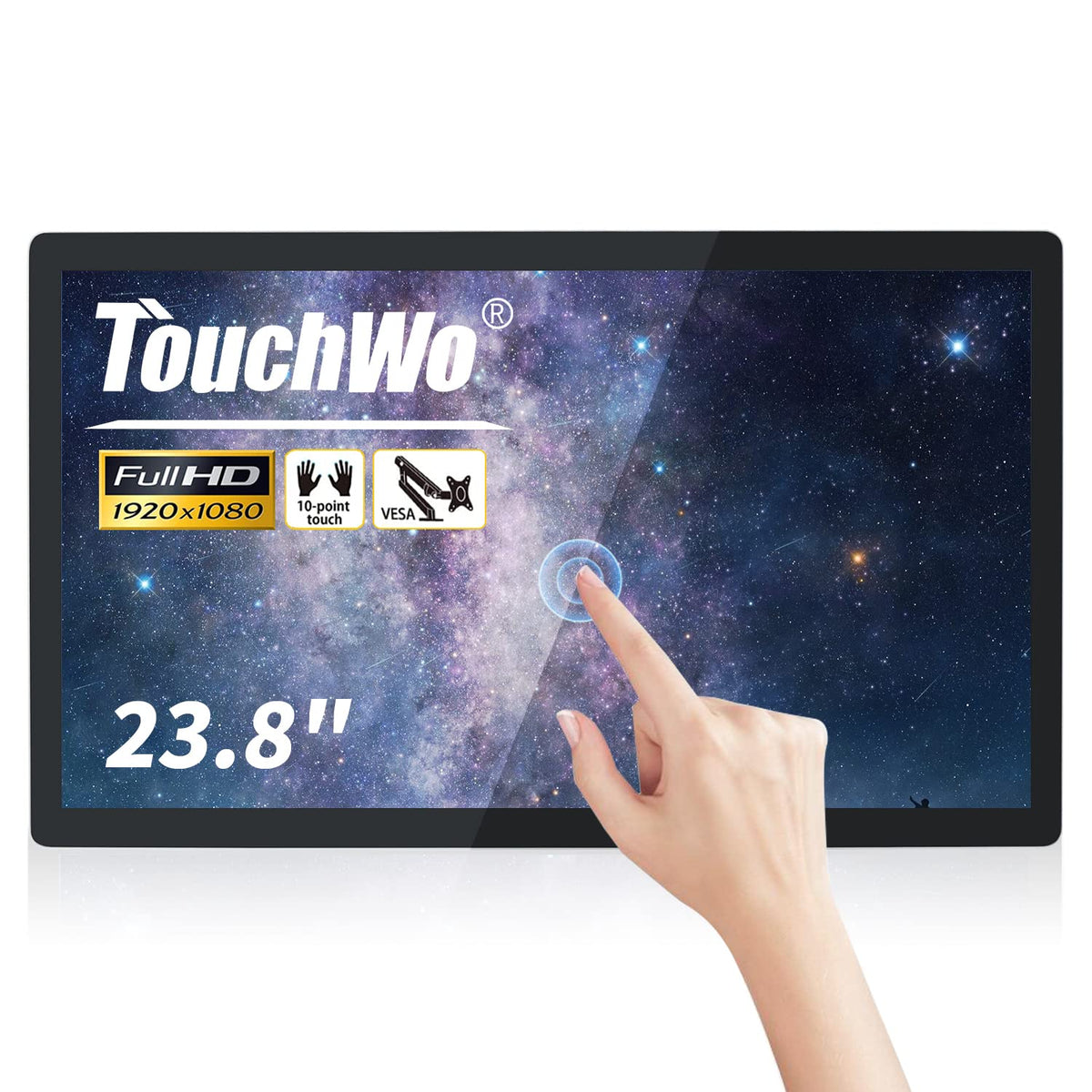 32 inch Capacitive Multi-Touch Screen Industrial Monitor, 16:9 Display 1920 x 1080P, Built-in Speakers, USB, VGA, DP & HD-MI Ports, Digital Signage Displays and Player for Advertising
