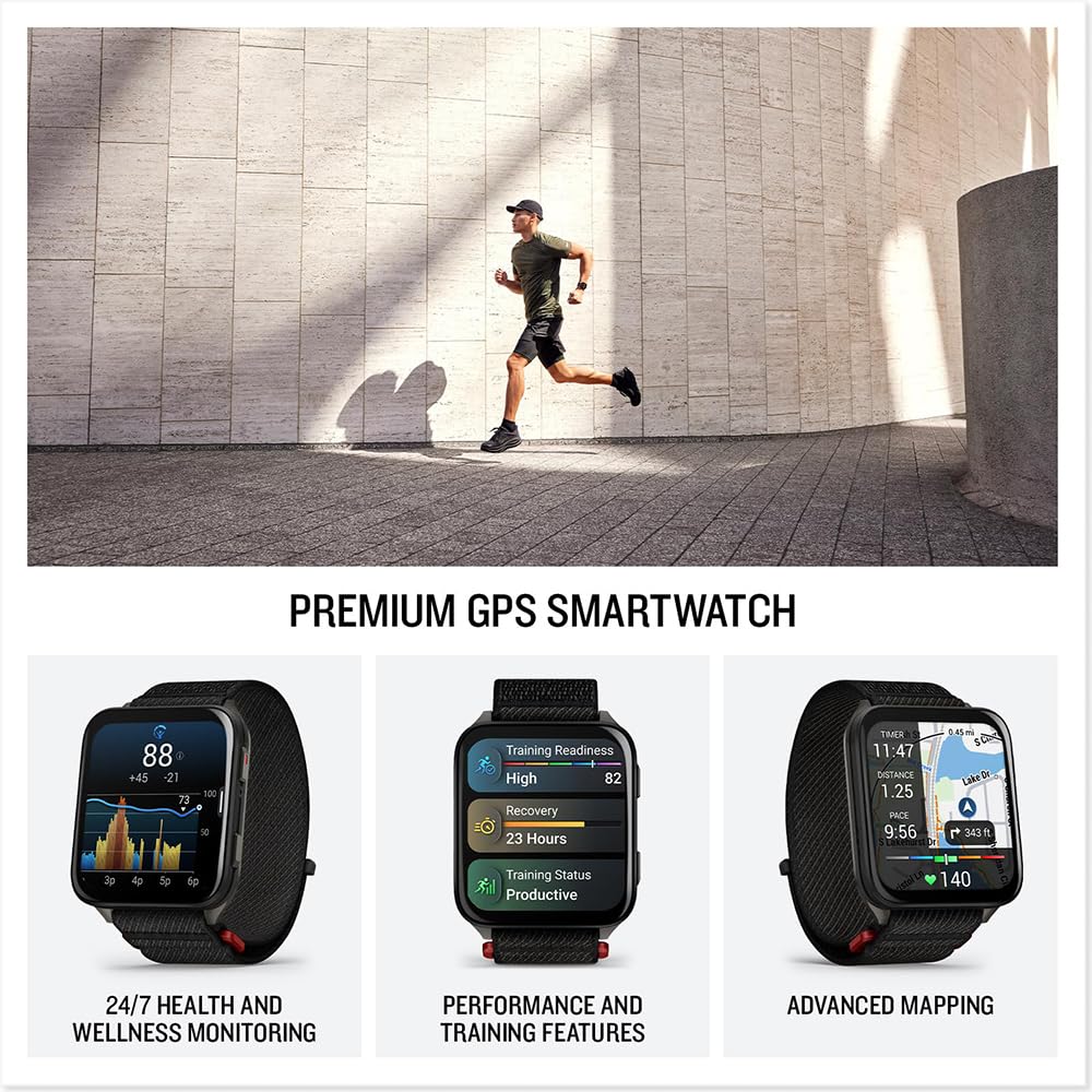 Garmin Venu X1 Premium GPS Smartwatch Black Titanium 010-02980-00 Bundle with Deco Essentials 24mm Milanese Band 3 Pack, Charging Dock and Silicone Dust Cover 3 Pack