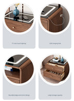 Smart Bedside Table Wireless USB Charging Creative Light Luxury Multifunctional Sensitive Light Speaker LED Nightstand