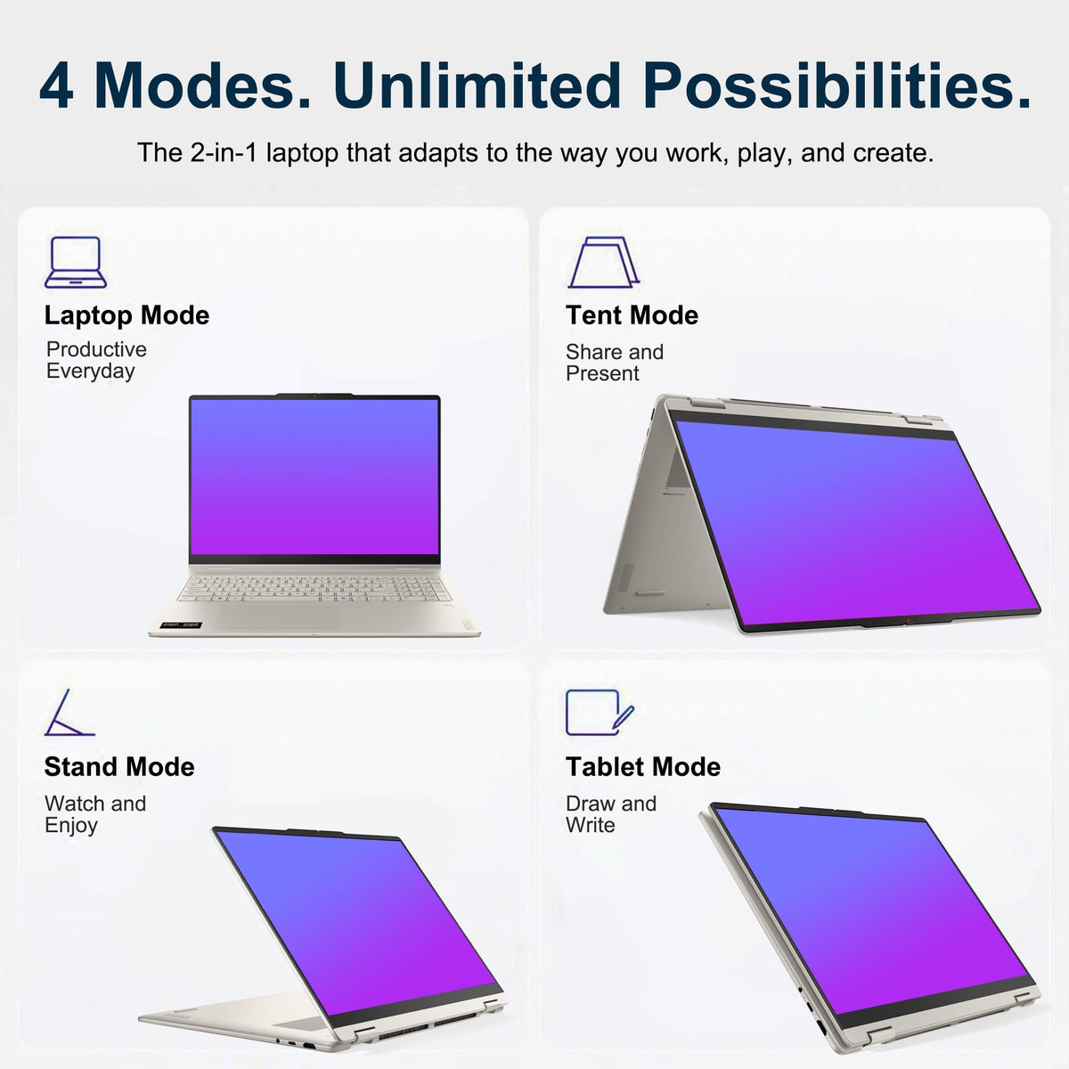 Lenovo Yoga 7 2-in-1 AI Laptop 16" WUXGA Touch AMD 4-core Ryzen AI 5 430 (Up to 50 NPU Tops) 16GB DDR5 2TB SSD Backlit Fingerprint Wi-Fi7 for Creator Business Professional Win11 Pro ICP Accessory