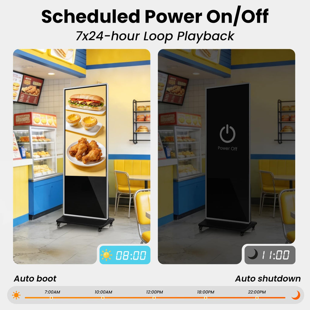 65" Touch Digital Signage Display Kiosk Floor Stand Advertising
