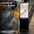 MWE 55 Inch 4K Touchscreen Kiosk, Indoor Floor Standing Digital Signage Displays, Advertising Display LCD Totem, Interactive Display Poster Android System with Auto Media Player