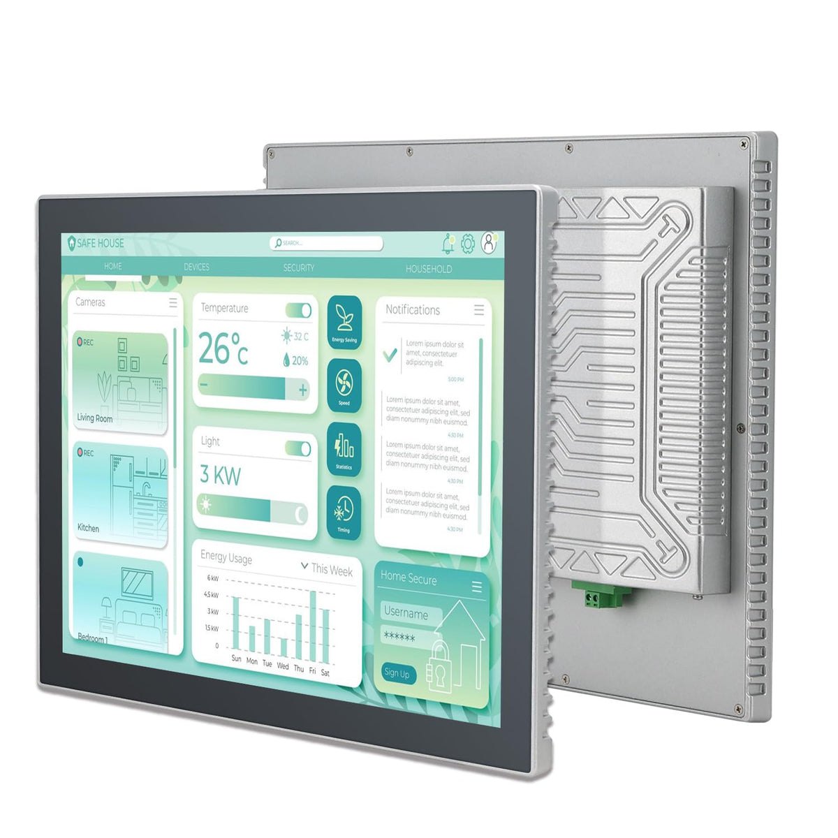 10.4" Industrial Touch Panel PC, Ratio 4:3 Multi-Touchscreen-Monitor,Wall Mounted Touch Screen Panel Computer,WiFi & Built-in Speakers,IP65 Front,Win 10 I5 RAM 8G+256G SSD
