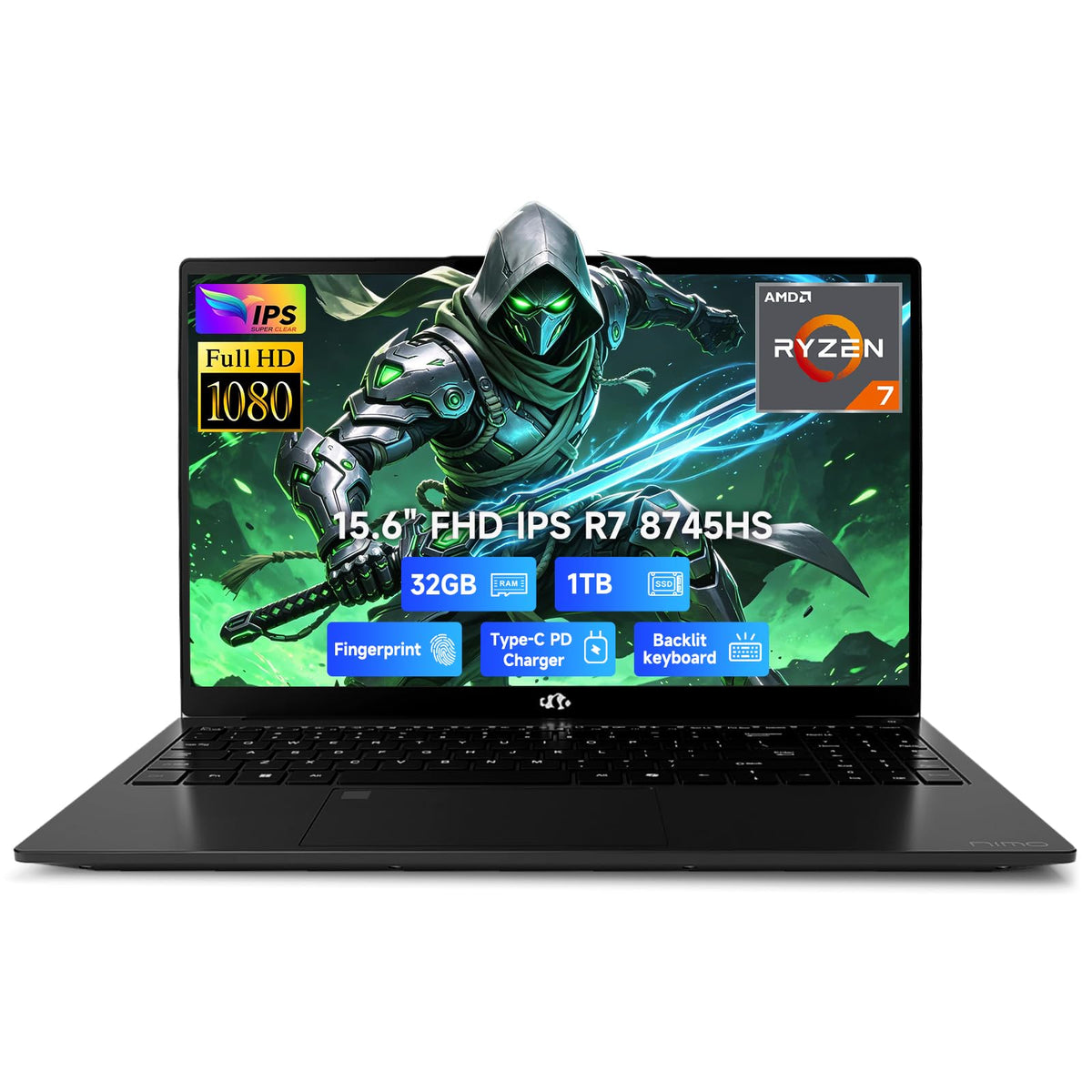 15.6" AI Laptop | 2026-2027 AMD Ryzen 7 8745HS 64GB DDR5 5600MHz 2TB SSD
