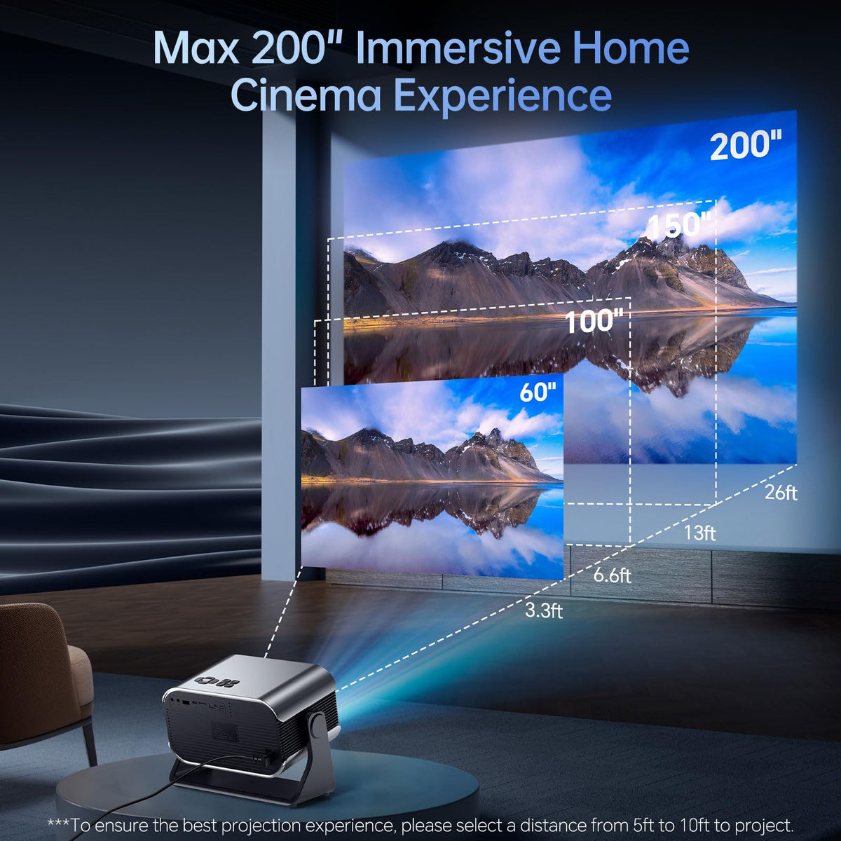 Official Licensed Google TV Projector Portable Smart Proyector AI Focus