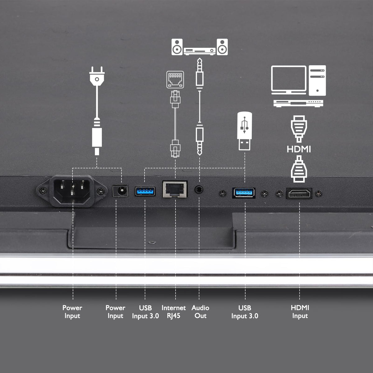 32×24 Inch Smart Vanity Bathroom Mirror with 15.6" Waterproof Touchscreen TV, Android OS, WiFi/Bluetooth/HDMI, Anti-Fog, 3-Color LED Lights for Bathroom,Bedroom,Hotel&Spa Wall Mounted
