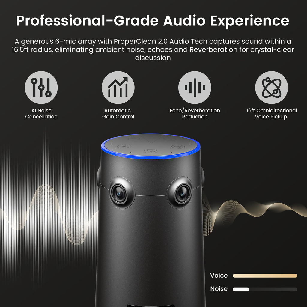 NEARITY 360 Alien 4K Video Conference Camera with Microphone, 3 AI Modes