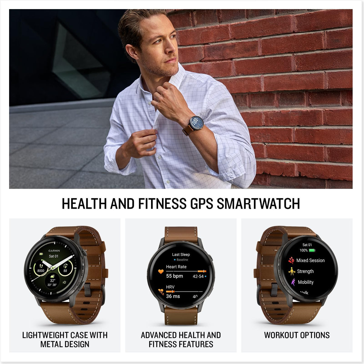 Garmin Venu 4 Health Fitness GPS Smartwatch 45mm AMOLED Bundle