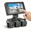 T5 3-Channel Truck Dash Cam System with 5" Touch Screen, 1080P Front & Side Blind Spot Cameras, 5G WiFi GPS Bluetooth & FM Audio, IP67 Waterproof IR Night Vision, 12V/24V for RVs & Trailers