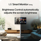 LG Smart Monitor Swing 32U889SA-W 32-Inch 4K UHD (3840x2160) IPS Touchscreen on a Fully Adjustable Wheeled Base HDR10, webOS, Built-in Speaker, HDMI, USB Type-C, Tilt/Height/Swivel/Pivot Stand, White