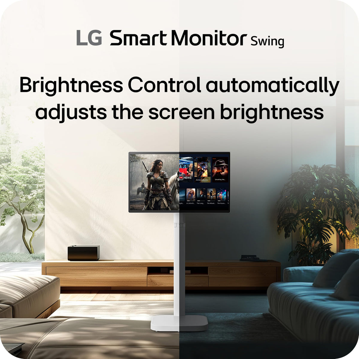 LG Smart Monitor Swing 32U889SA-W 32-Inch 4K UHD (3840x2160) IPS Touchscreen on a Fully Adjustable Wheeled Base HDR10, webOS, Built-in Speaker, HDMI, USB Type-C, Tilt/Height/Swivel/Pivot Stand, White