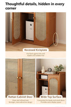 Bamboo Router Cabinet Rattan Cable Hider for Hallway Bedroom
