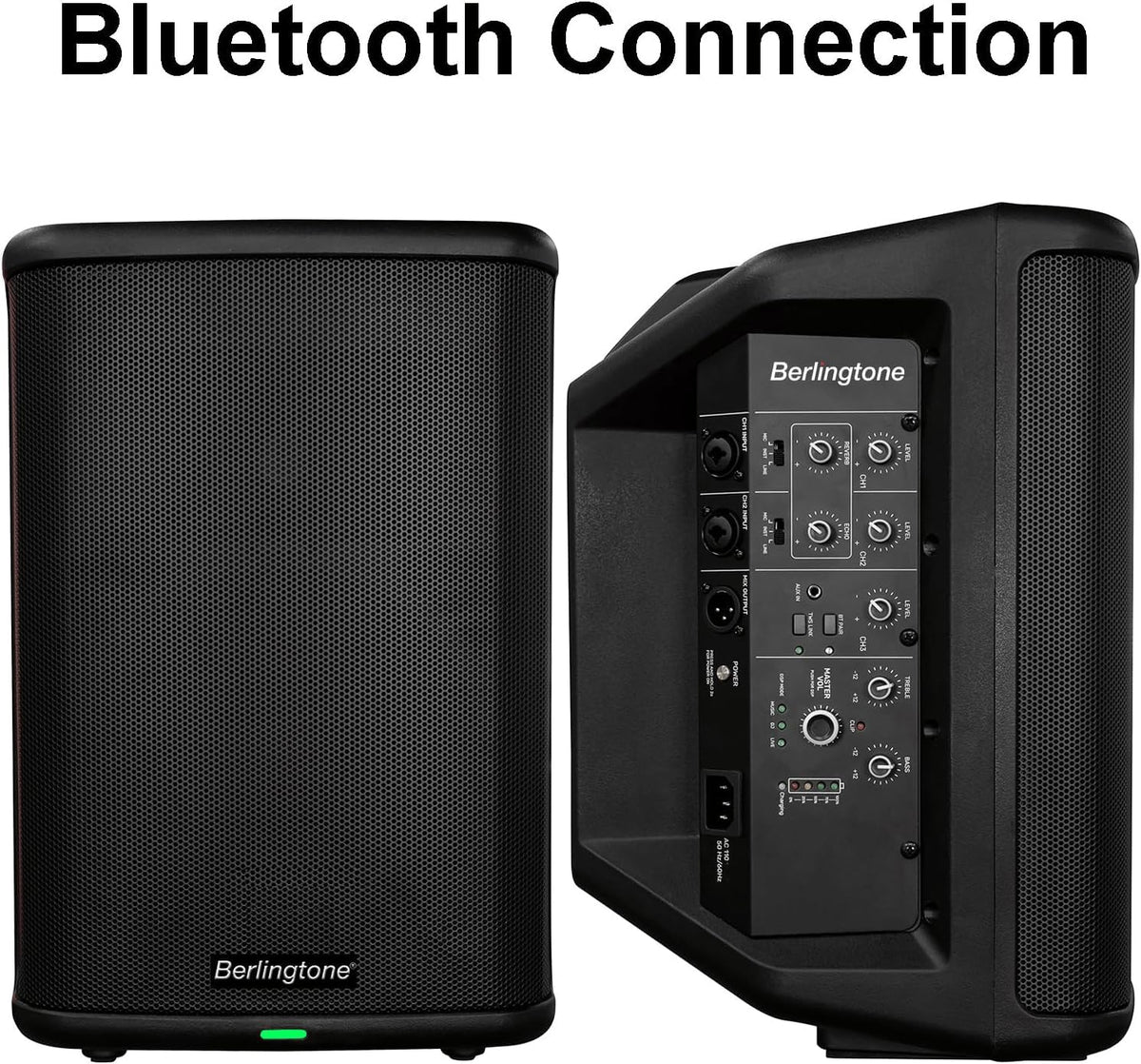 8-Inch 500W Powered PA Speaker System with Bluetooth, Wireless Portable Loud DJ Speaker, TWS, Mic/Guitar Connect, Built-in Rechargeable Battery for Mobile DJ Party Musicians Church Karaoke