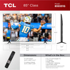 TCL 85-Inch Class S5 4K UHD LED Smart TV with Google TV (85S551G, 2024 Model), Google Assistant Built-in with Voice Remote, Compatible with Alexa, Streaming Television