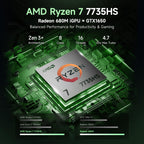 NIMO 15.6'' IPS FHD AI Laptop, AMD Ryzen 7 7735HS 64GB DDR5 RAM 2TB SSD