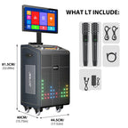 Smart Karaoke Machine for Adults, 2000W Peak, 23.8" Rotating Touchscreen