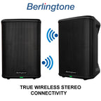 8-Inch 500W Powered PA Speaker System with Bluetooth, Wireless Portable Loud DJ Speaker, TWS, Mic/Guitar Connect, Built-in Rechargeable Battery for Mobile DJ Party Musicians Church Karaoke