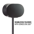 Sanus Height Adjustable Speaker Stand for Sonos Era 300 - 17" - Black - Custom Fit - Polished - Durable Steel & Extruded Aluminum - OSSE300A2-B2
