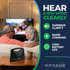 SEREONIC Portable Wireless TV Speakers for Smart TV - Ideal for Watching TV Without High Volume - Wireless TV Speakers Designed for Hearing Impaired, Elderly and Seniors - A