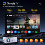TMY Smart Projector with Google TV Built-in, Native 1080P 4K Home Theater