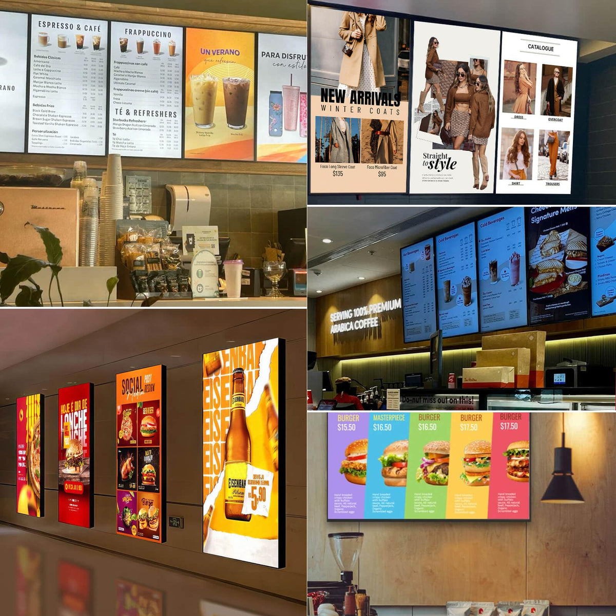 32inch Digital Signage, 2500nits High Brightness Advertising Display, Slim Fit Frameless LCD Monitor, CMS Remote Publishing, 24/7 Operation, Smart Split Screen Play, HDMI/USB/WiFi/Android System
